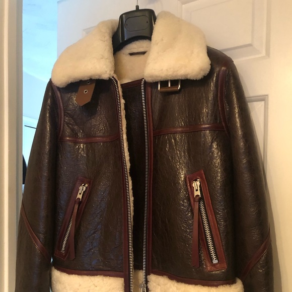 AllSaints Leather Shearling Jacket - Picture 5 of 15